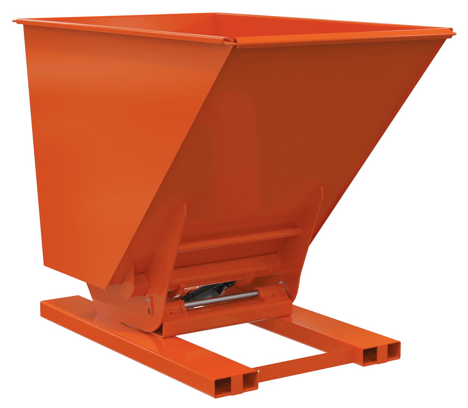 Vestil Steel Heavy Duty Hydraulic Dumping Hopper - 1-1/2 Cubic Yard 6,000 lb - Orange