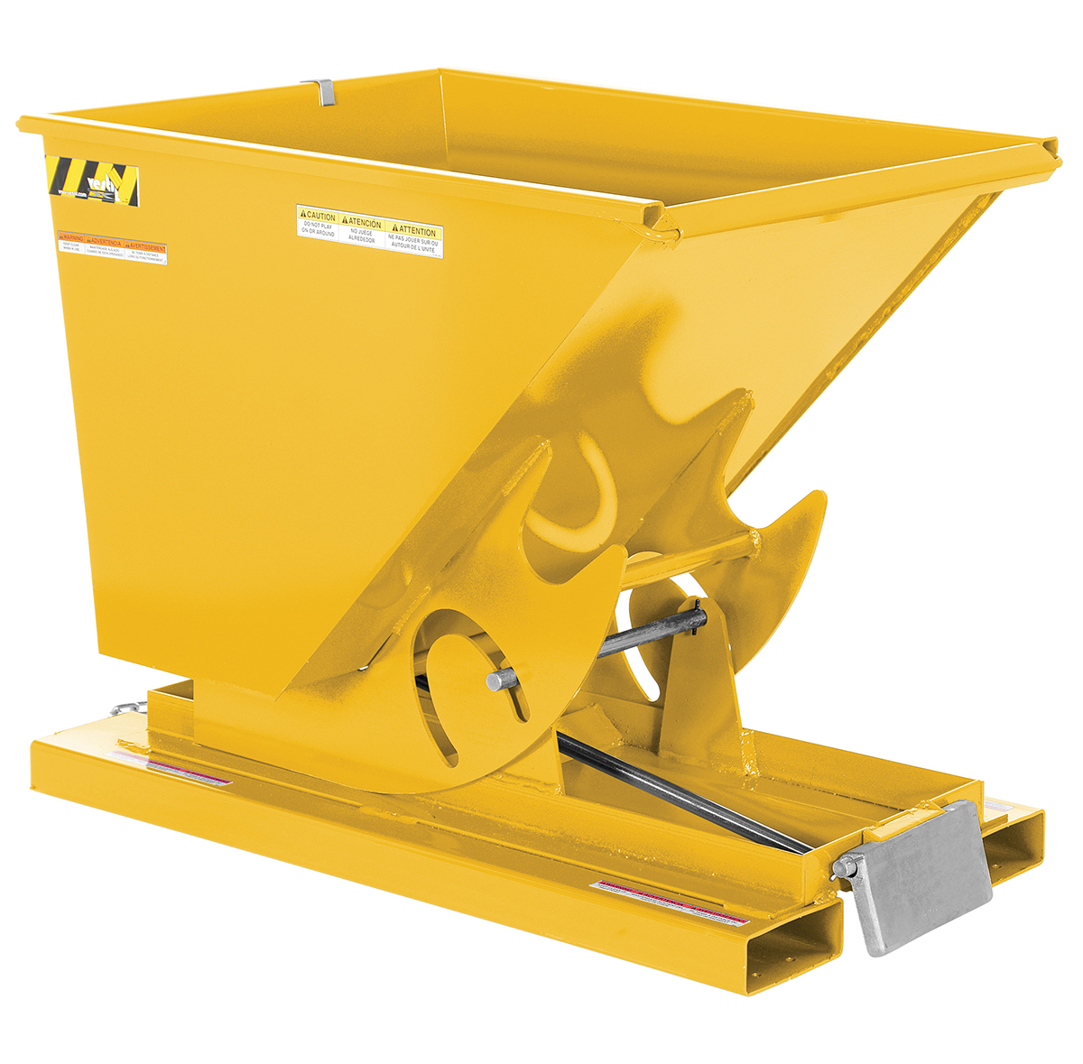 Vestil Steel Heavy Duty Self Dumping Hopper - 1/2 Cubic Yard 6000 lb - Yellow