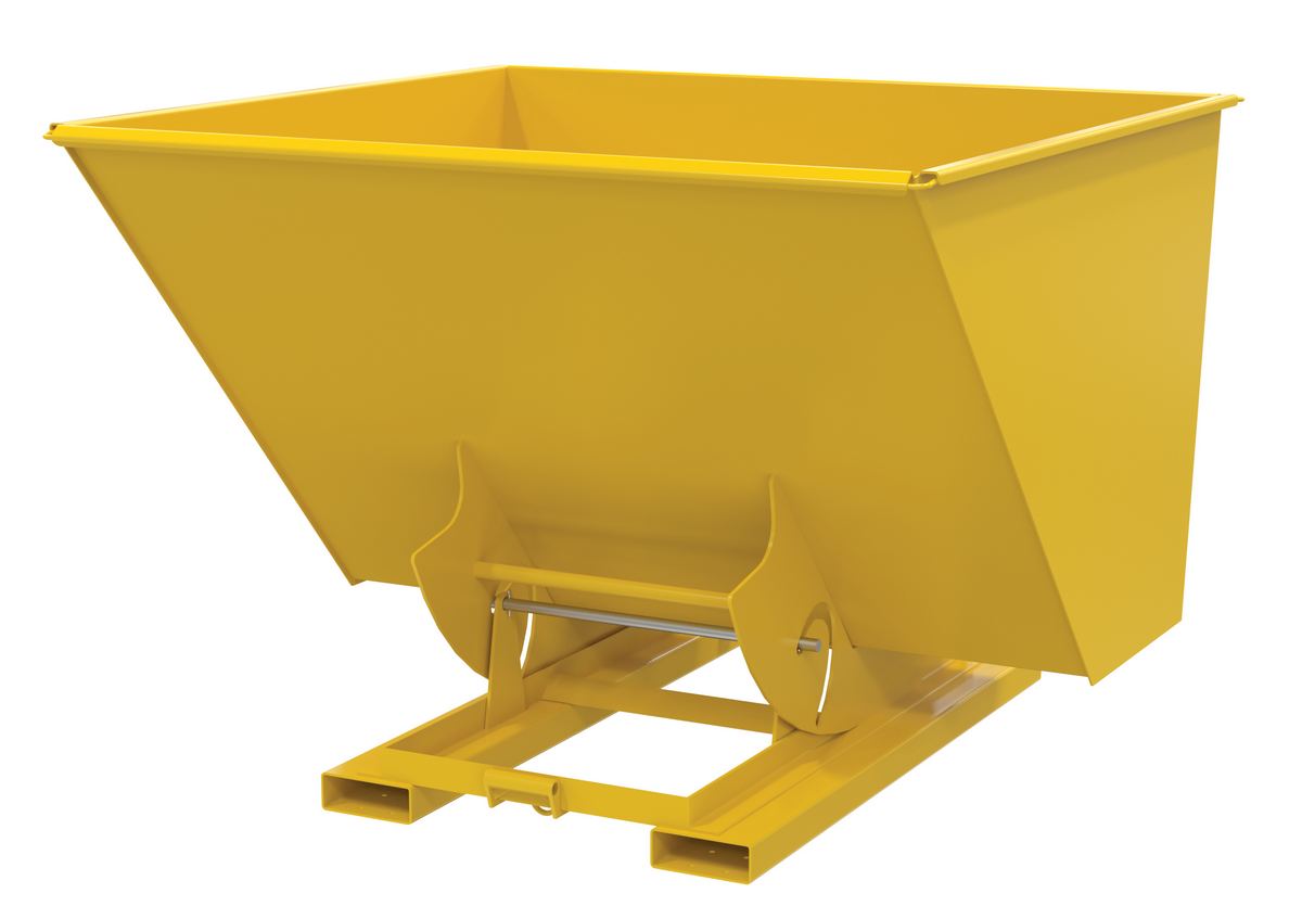Vestil Steel Light Duty No Bump and Dump Hopper - 2-1/2 Cubic Yard 2000 lb - Yellow