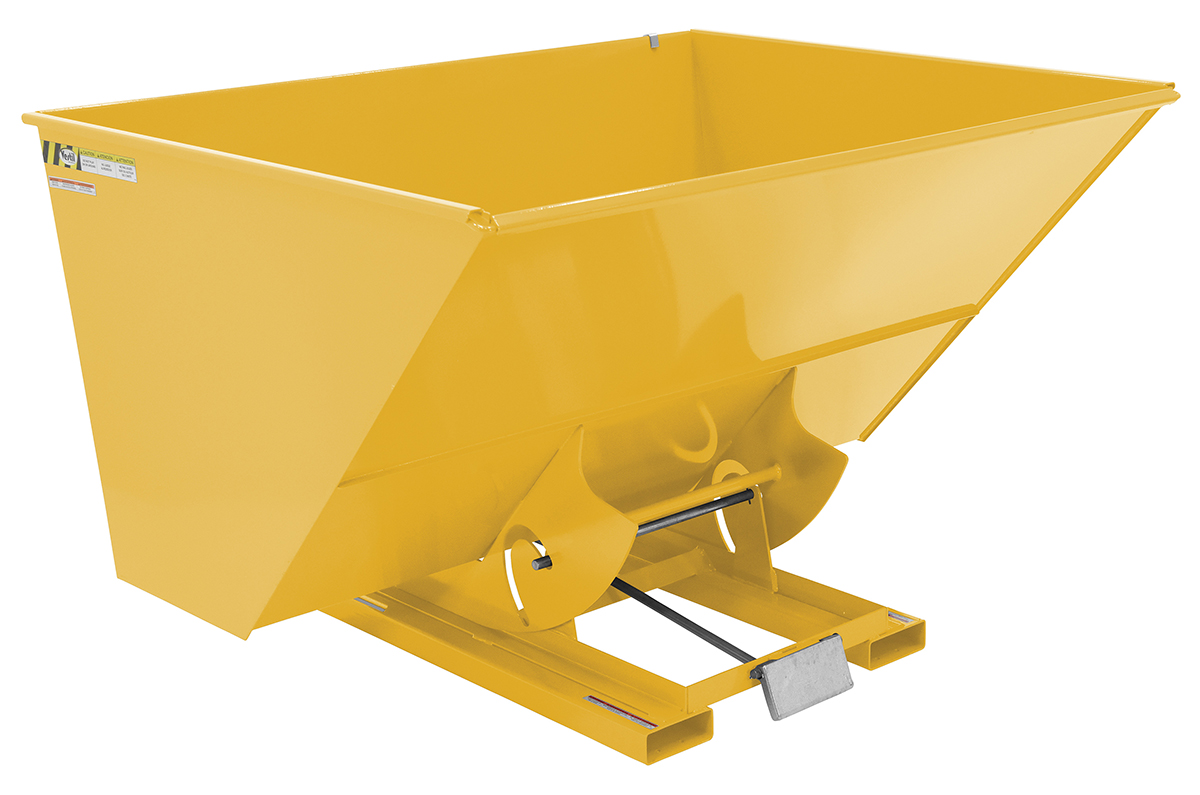 Vestil Steel Medium Duty Self Dumping Hopper - 3 Cubic Yard 4000 lb - Yellow