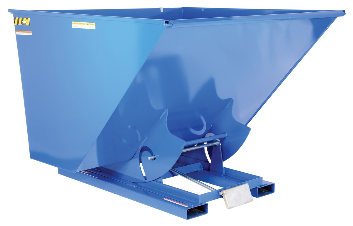 Vestil Steel Heavy Duty Self Dumping Hopper - 2-1/2 Cubic Yard 6000 lb - Blue