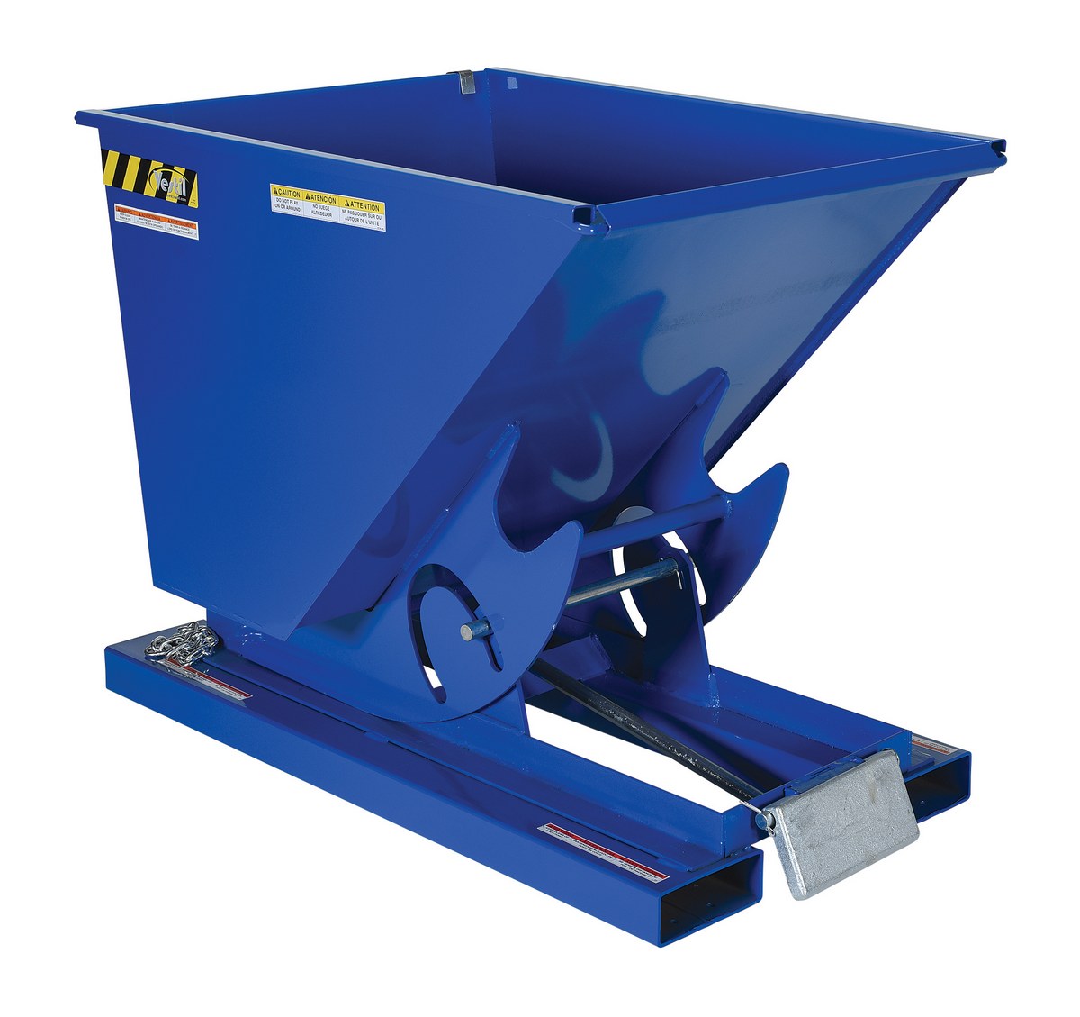 Vestil Steel Light Duty Self Dumping Hopper - 1/2 Cubic Yard 2000 lb - Blue