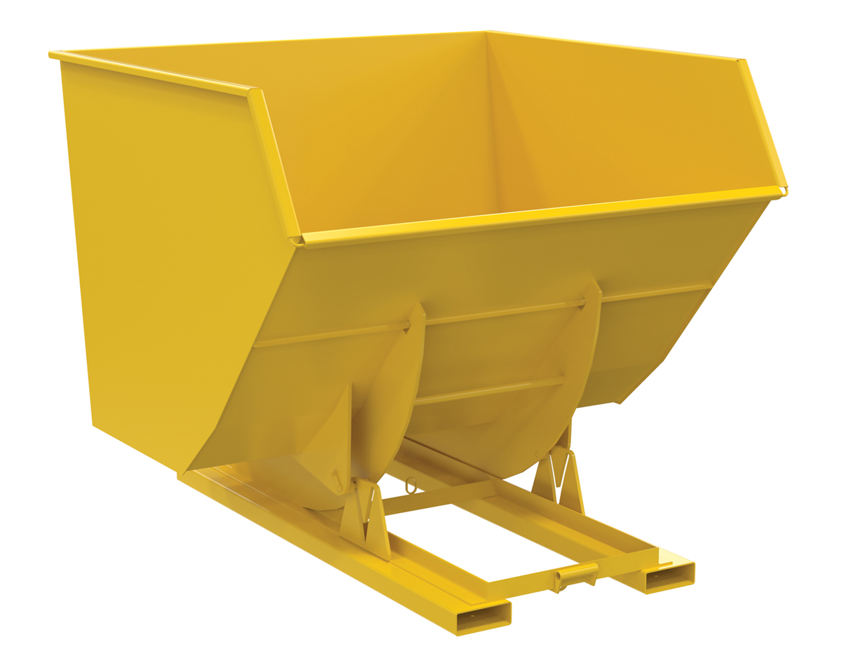 Vestil Steel Heavy Duty No Bump and Dump Hopper - 4 Cubic Yard 6000 lb - Yellow
