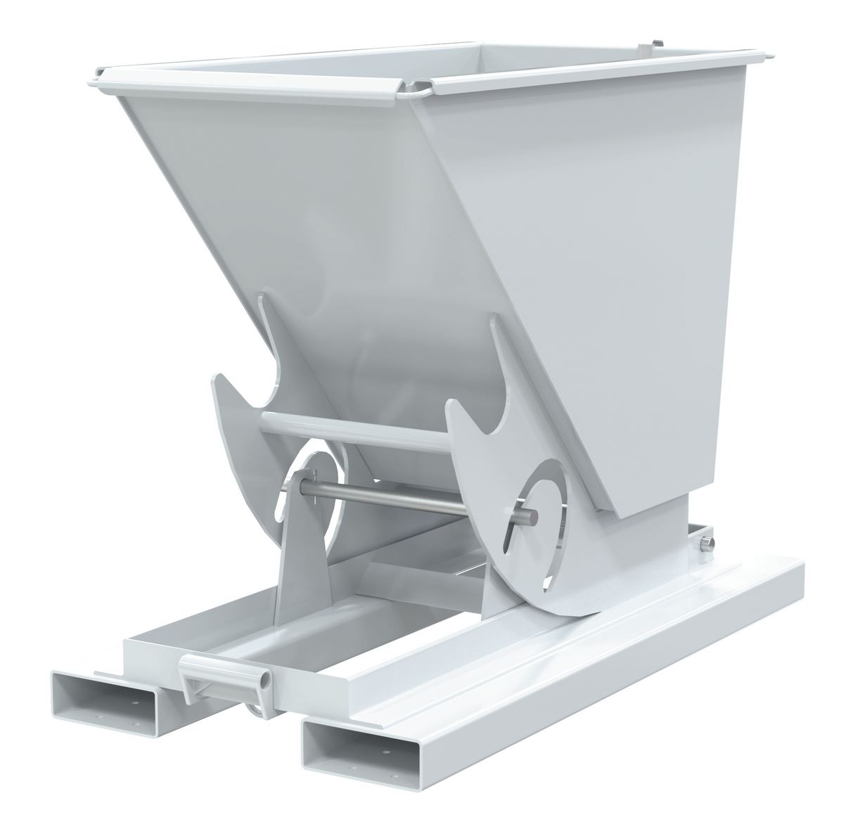 Vestil Steel Heavy Duty No Bump and Dump Hopper - 1/3 Cubic Yard 6000 lb - White