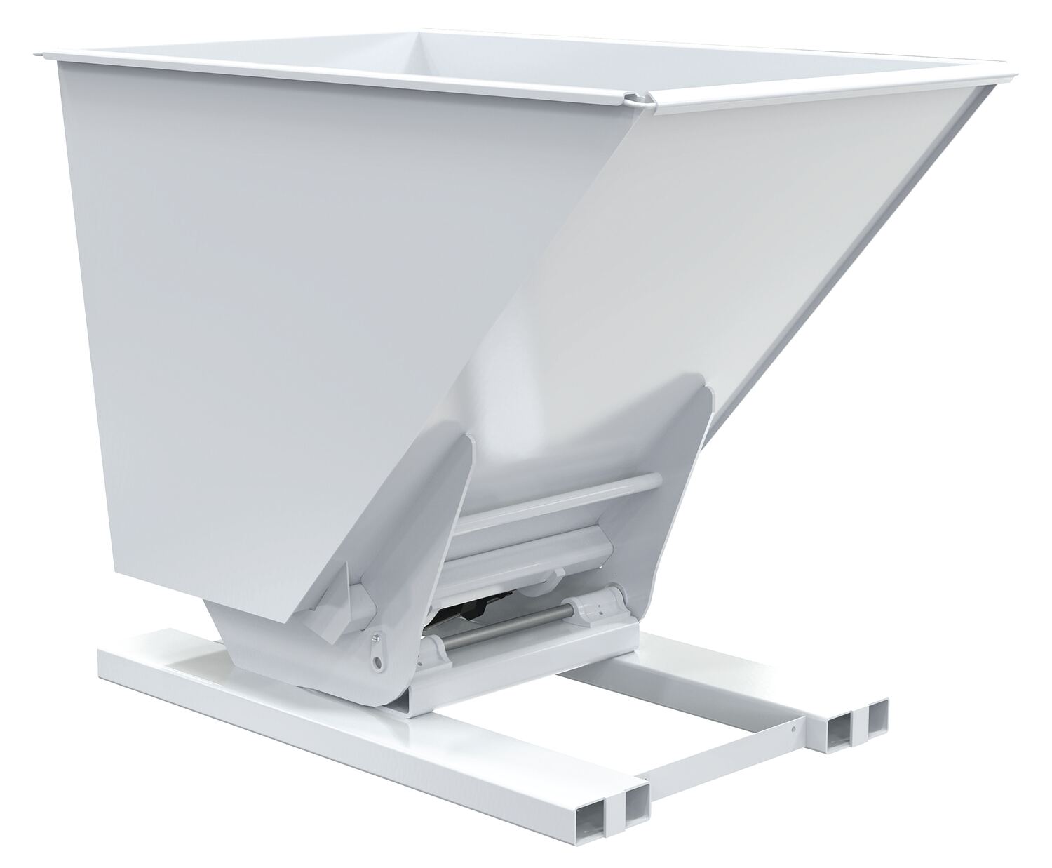 Vestil Steel Heavy Duty Hydraulic Dumping Hopper - 1-1/2 Cubic Yard 6,000 lb - White