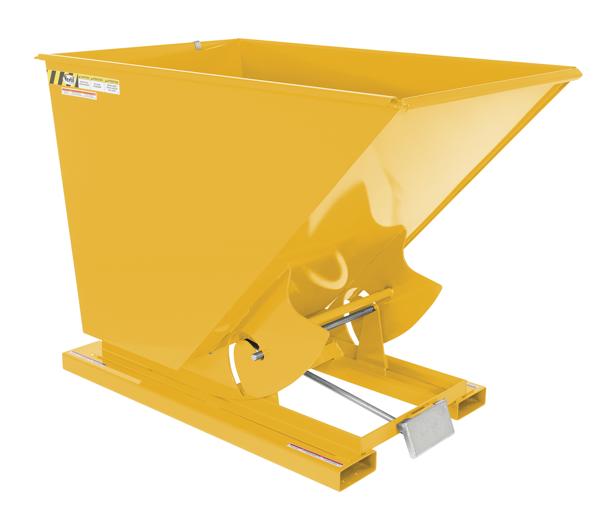 Vestil Steel Medium Duty Self Dumping Hopper - 1-1/2 Cubic Yard 4000 lb - Yellow