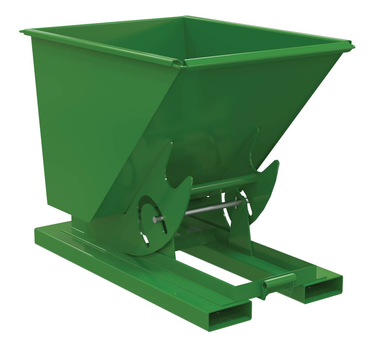 Vestil Steel Heavy Duty No Bump and Dump Hopper - 1/2 Cubic Yard 6000 lb - Tractor Green