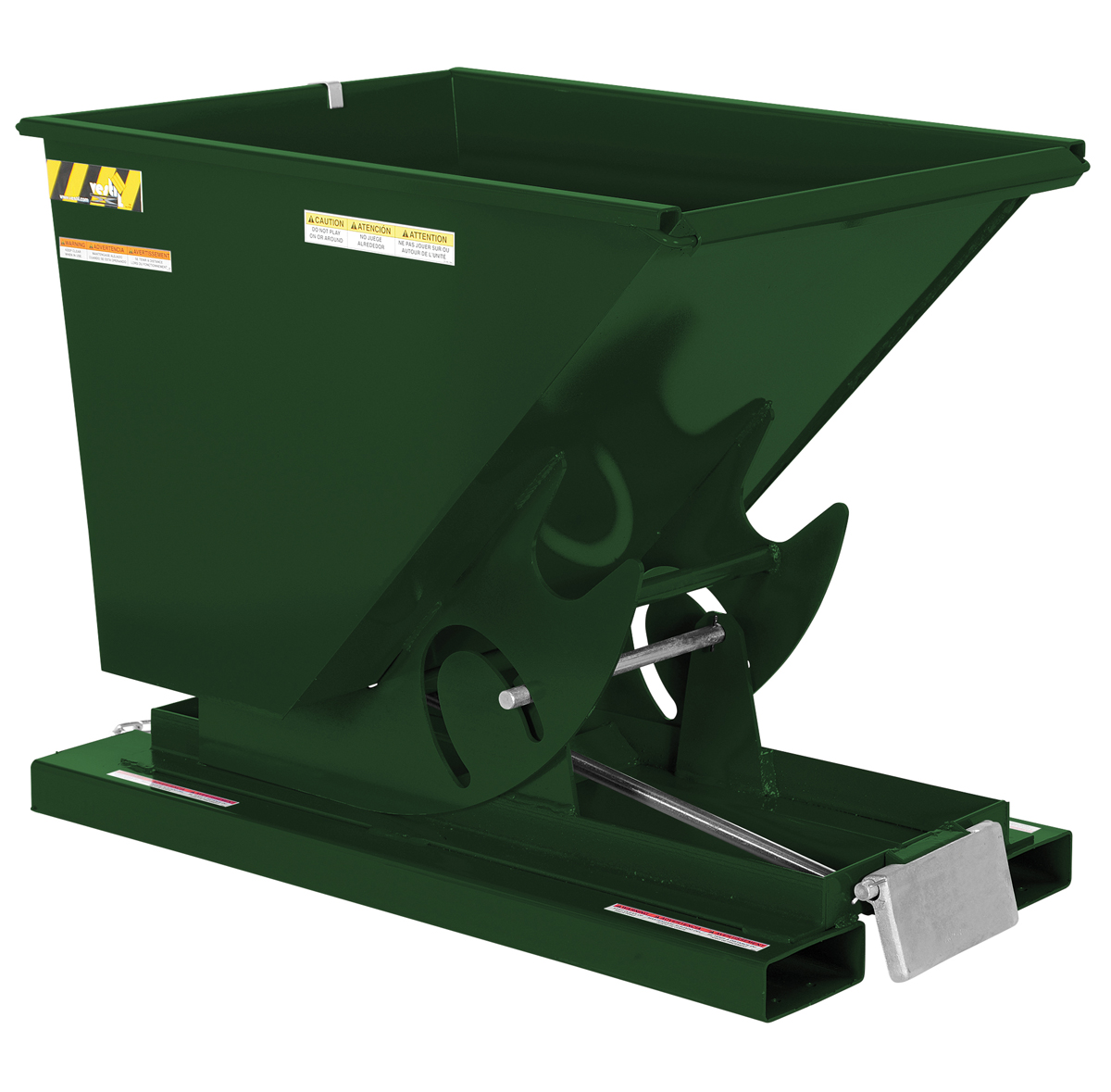 Vestil Steel Light Duty Self Dumping Hopper - 1/2 Cubic Yard 2000 lb - Hunter Green