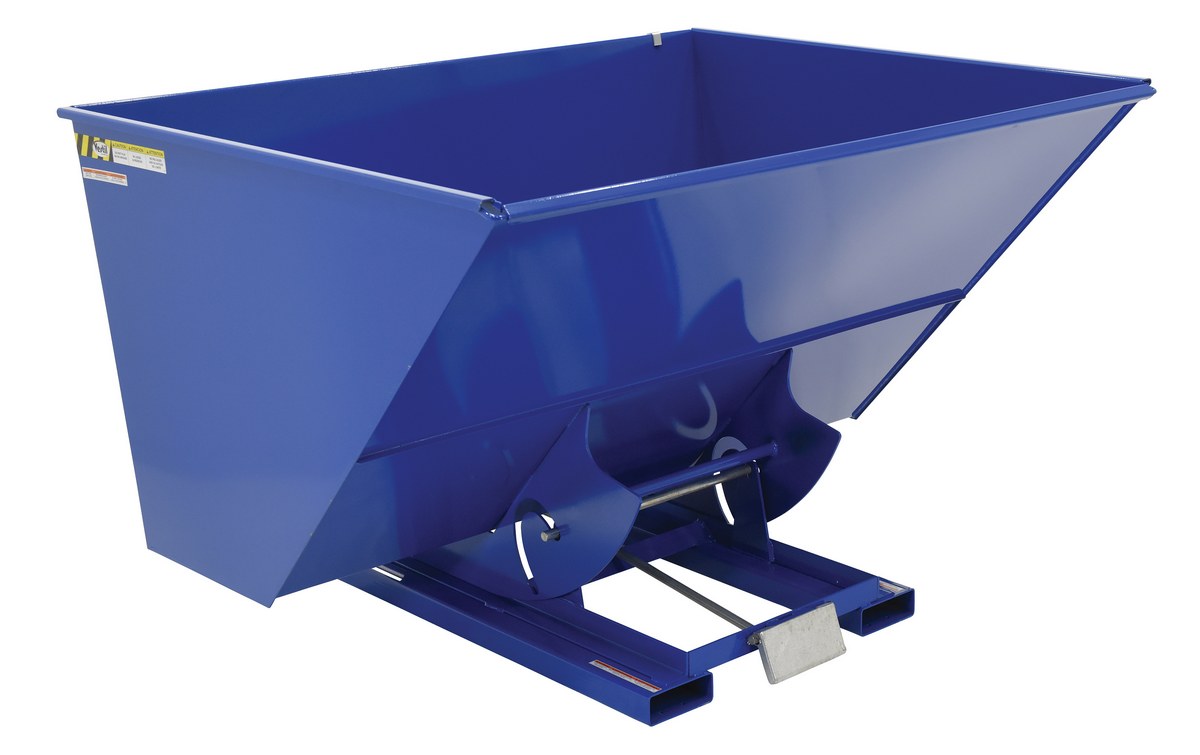 Vestil Steel Heavy Duty Self Dumping Hopper - 3 Cubic Yard 6000 lb - Blue