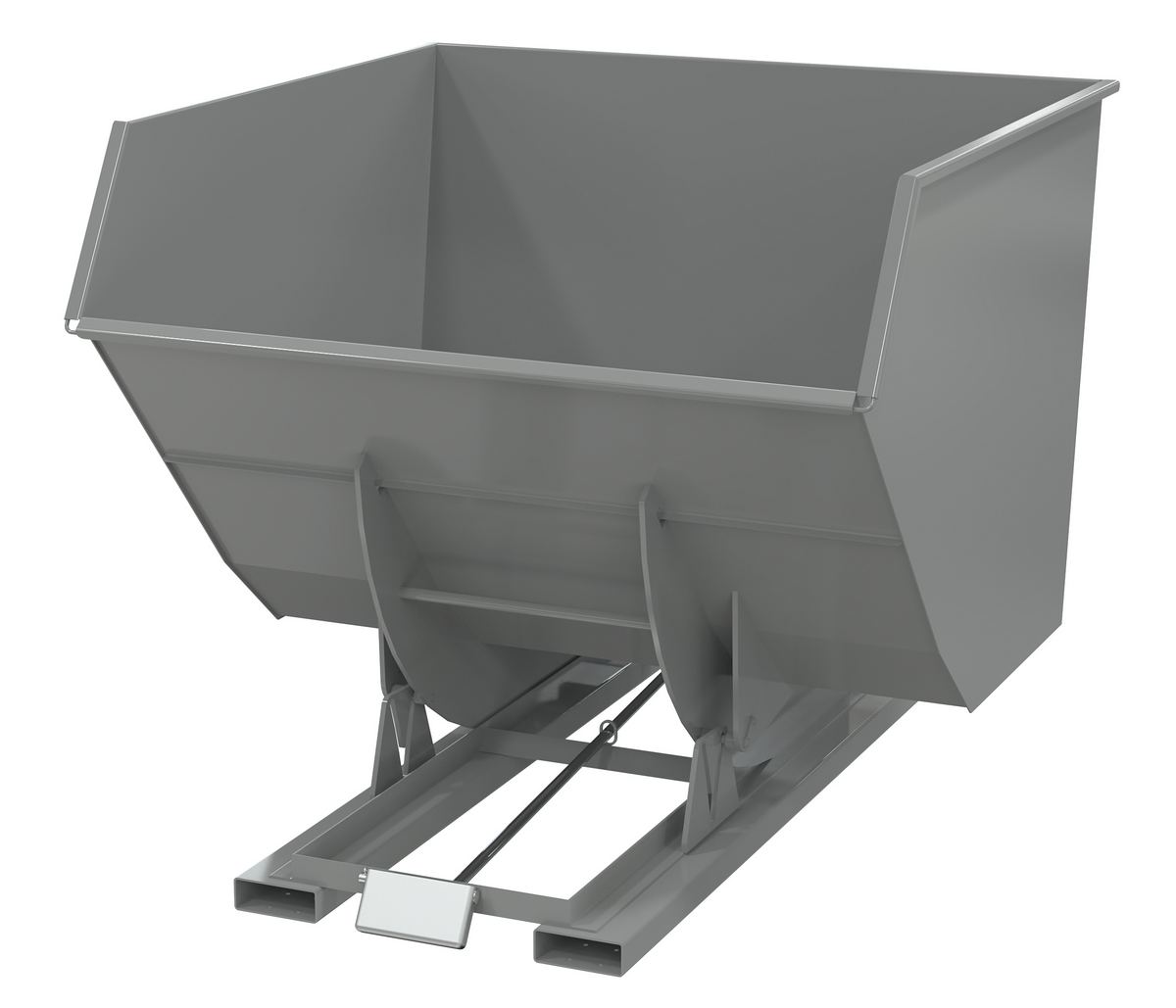 Vestil Steel Heavy Duty Self Dumping Hopper - 4 Cubic Yard 6000 lb - Battleship Gray
