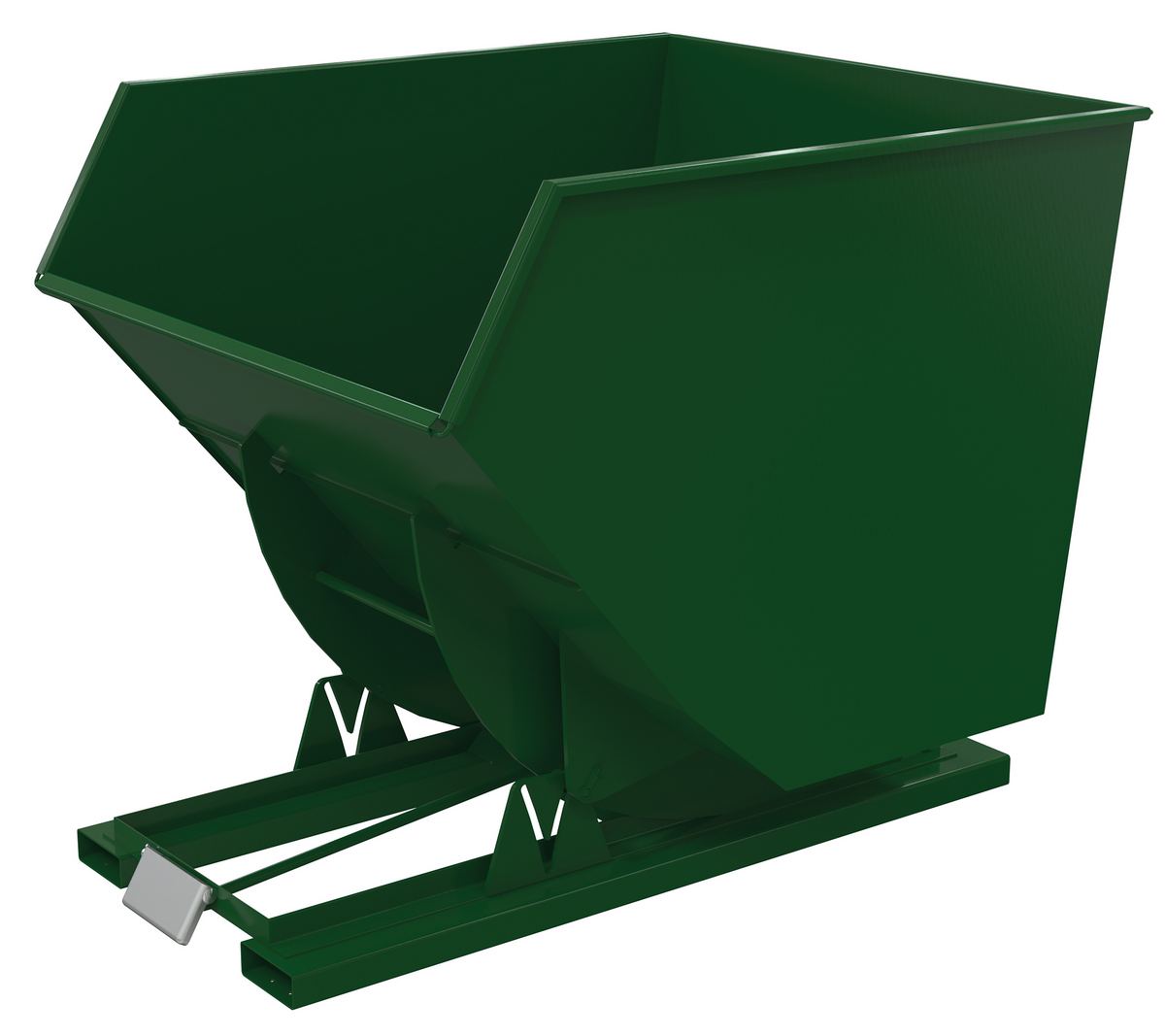 Vestil Steel Heavy Duty Self Dumping Hopper - 3-1/2 Cubic Yard 6000 lb - Hunter Green