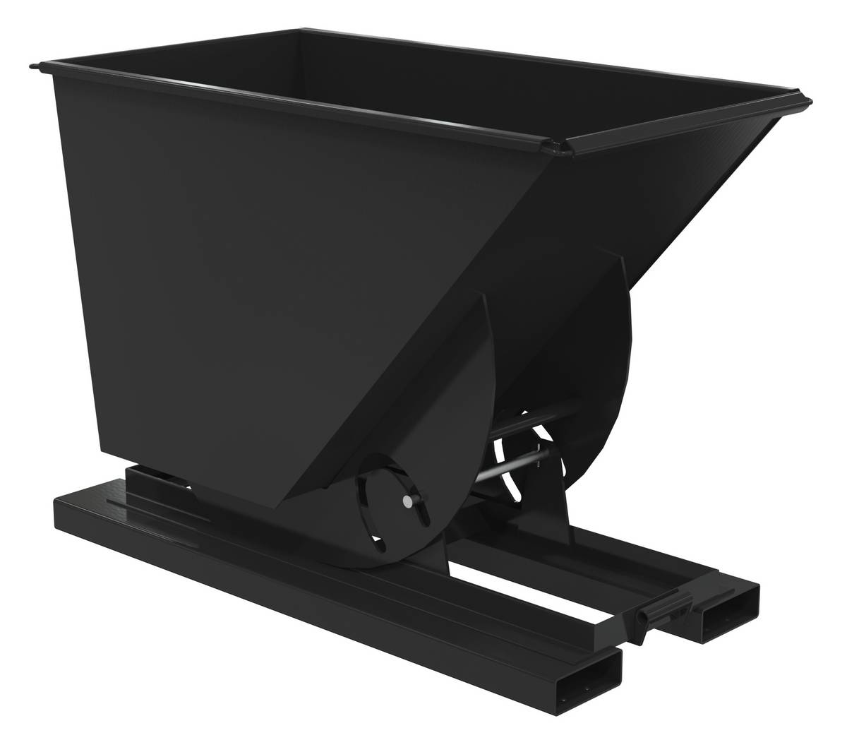 Vestil Steel Heavy Duty No Bump and Dump Hopper - 3/4 Cubic Yard 6000 lb - Semi Gloss Black