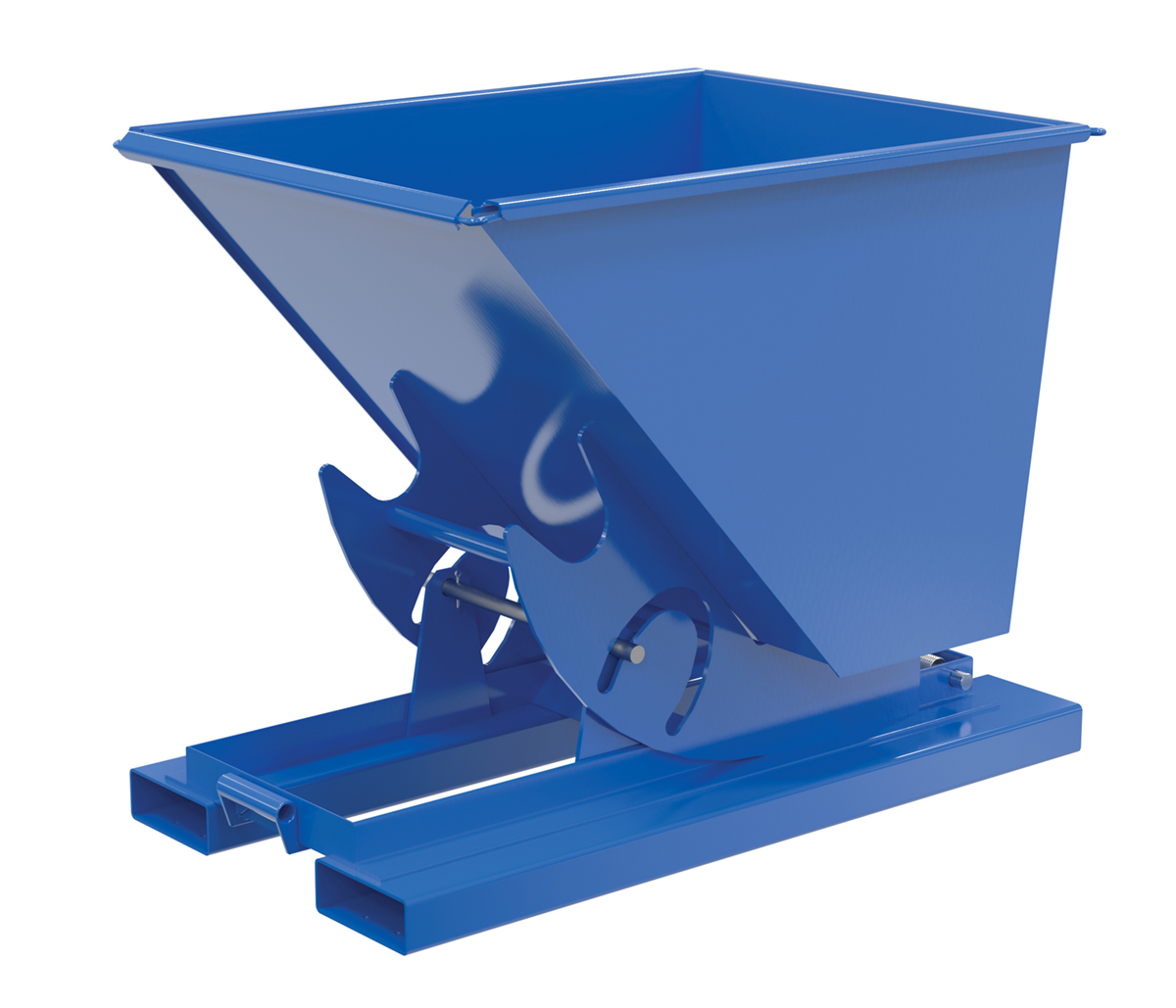 Vestil Steel Medium Duty No Bump and Dump Hopper - 1/2 Cubic Yard 4000 lb - Blue