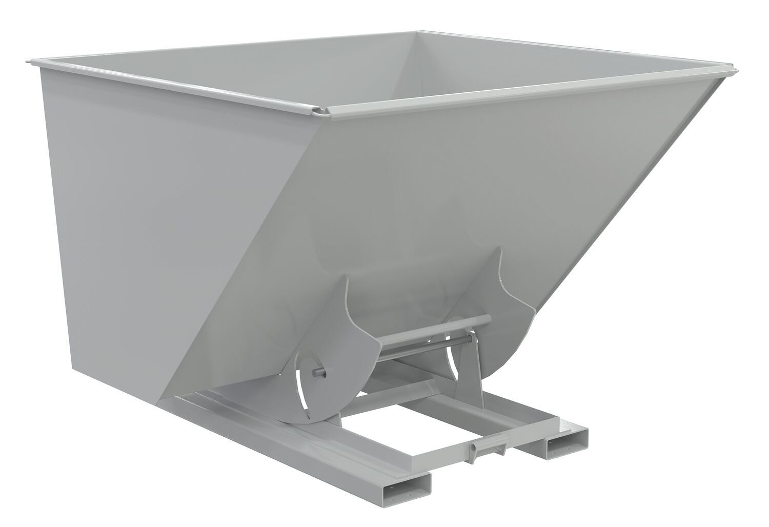 Vestil Steel Medium Duty No Bump and Dump Hopper - 2-1/2 Cubic Yard 4000 lb - Machine Gray