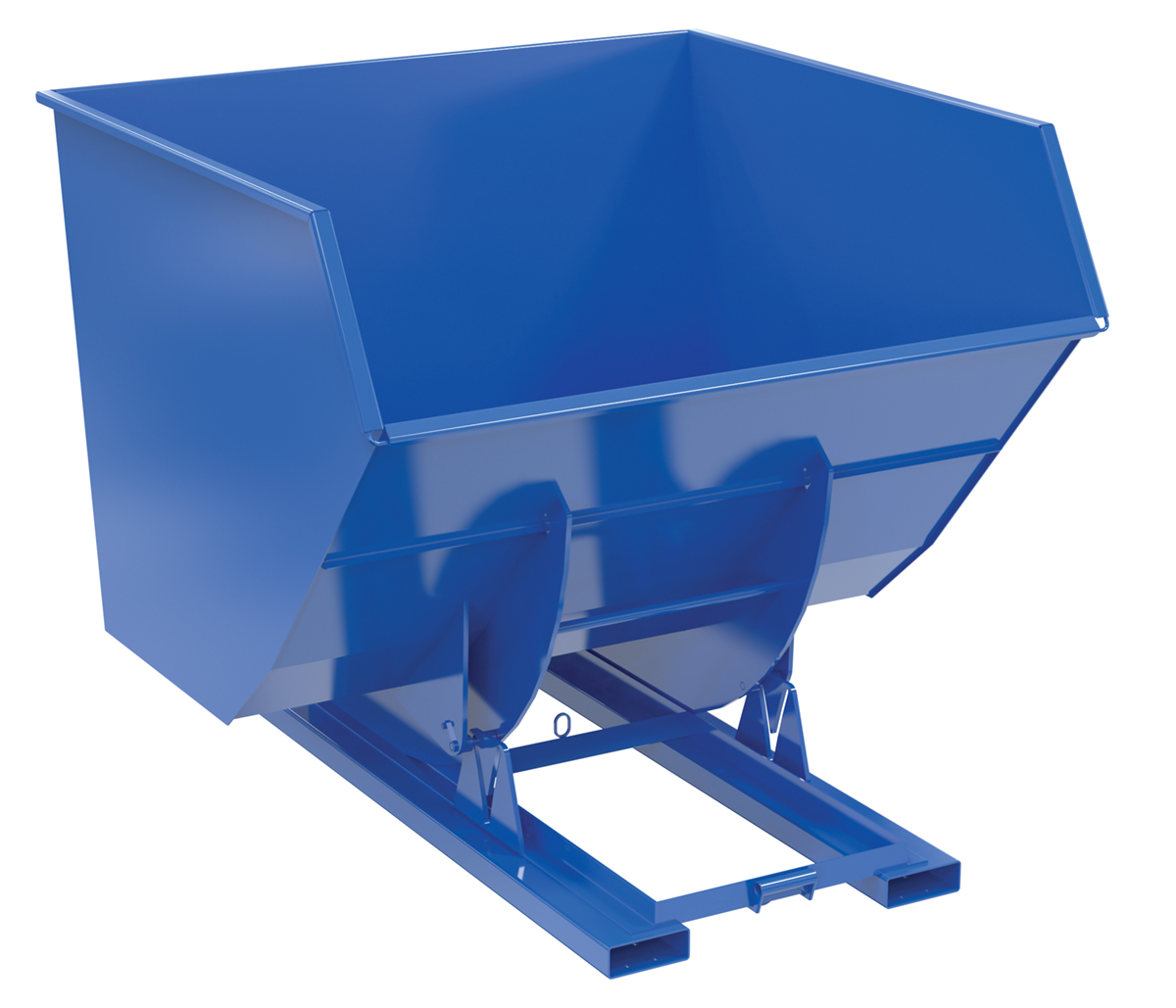 Vestil Steel Heavy Duty No Bump and Dump Hopper - 4 Cubic Yard 6000 lb - Blue
