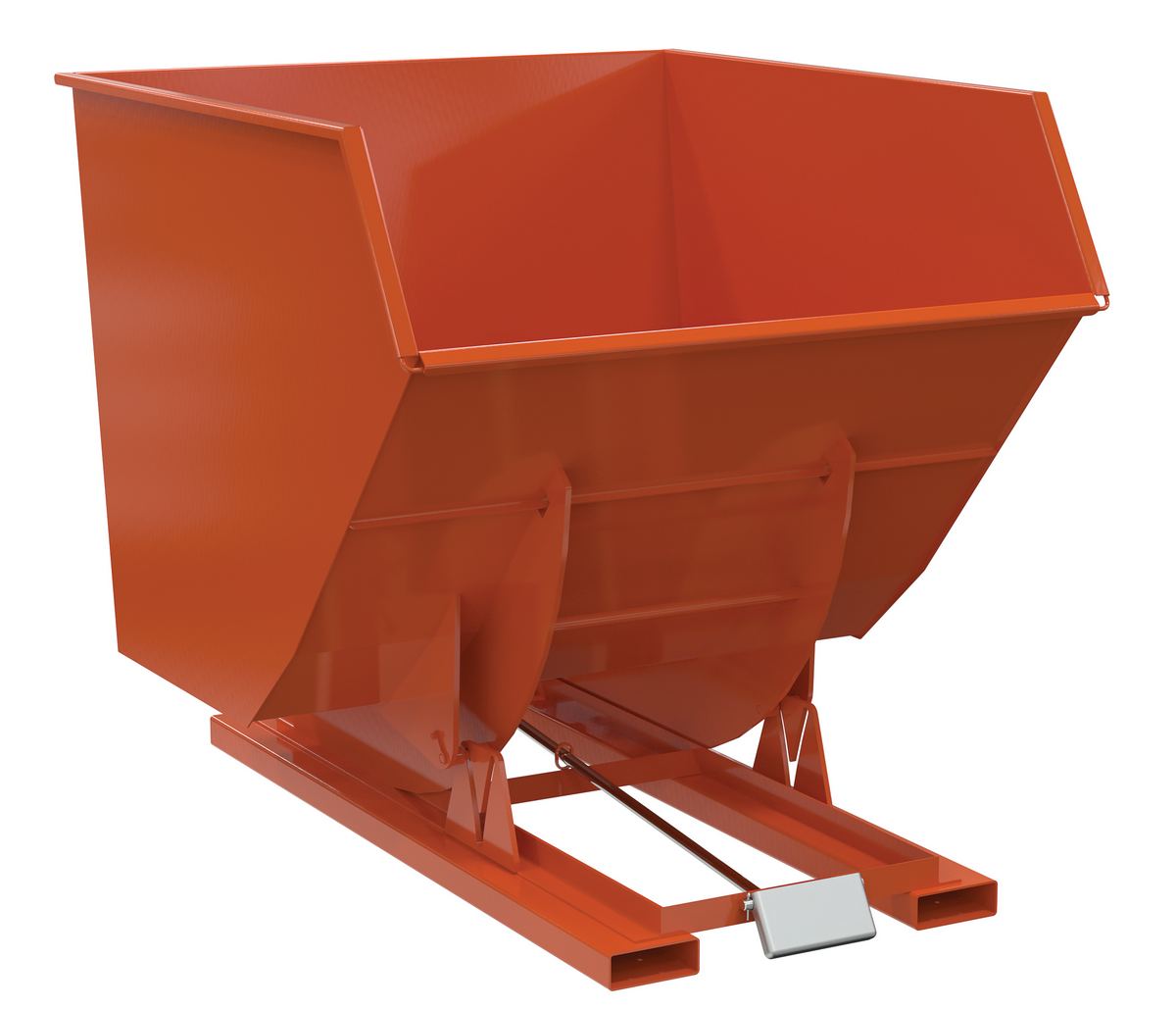 Vestil Steel Heavy Duty Self Dumping Hopper - 3-1/2 Cubic Yard 6000 lb - Orange