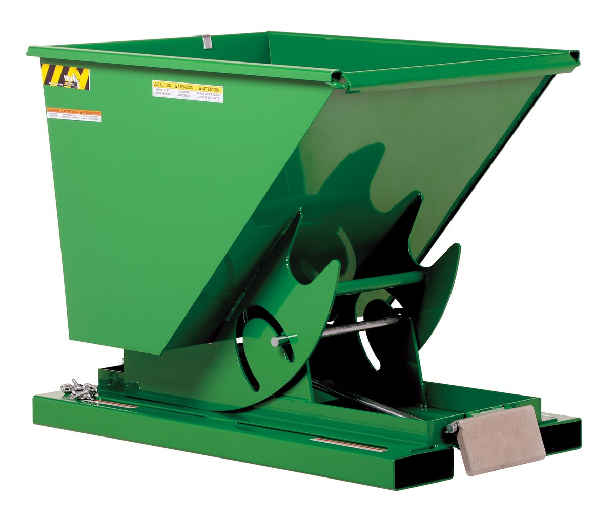 Vestil Steel Heavy Duty Self Dumping Hopper - 1/3 Cubic Yard 6000 lb - Green