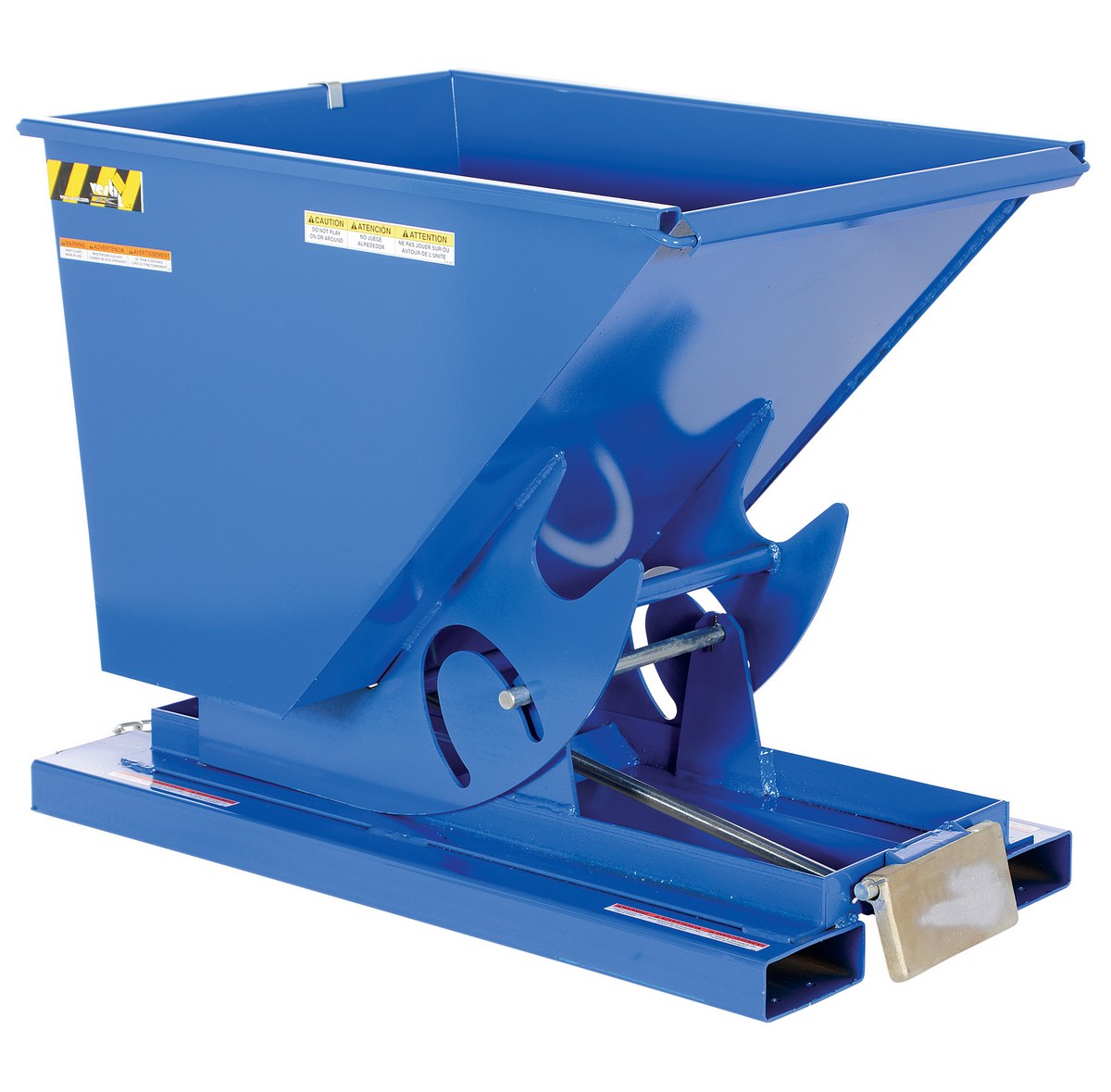 Vestil Steel Heavy Duty Self Dumping Hopper - 1/2 Cubic Yard 6000 lb - Blue
