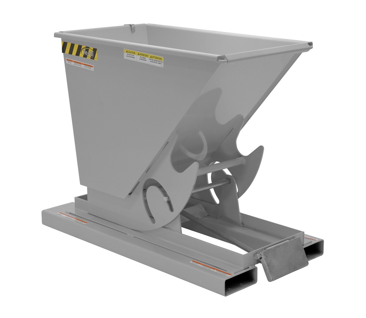 Vestil Steel Heavy Duty Self Dumping Hopper - 1/3 Cubic Yard 6000 lb - Machine Gray