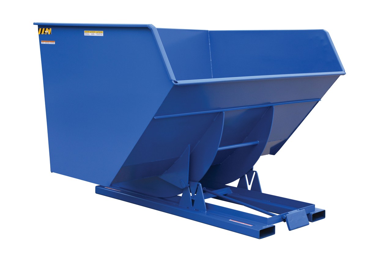 Vestil Steel Heavy Duty Self Dumping Hopper - 5 Cubic Yard 6000 lb - Blue