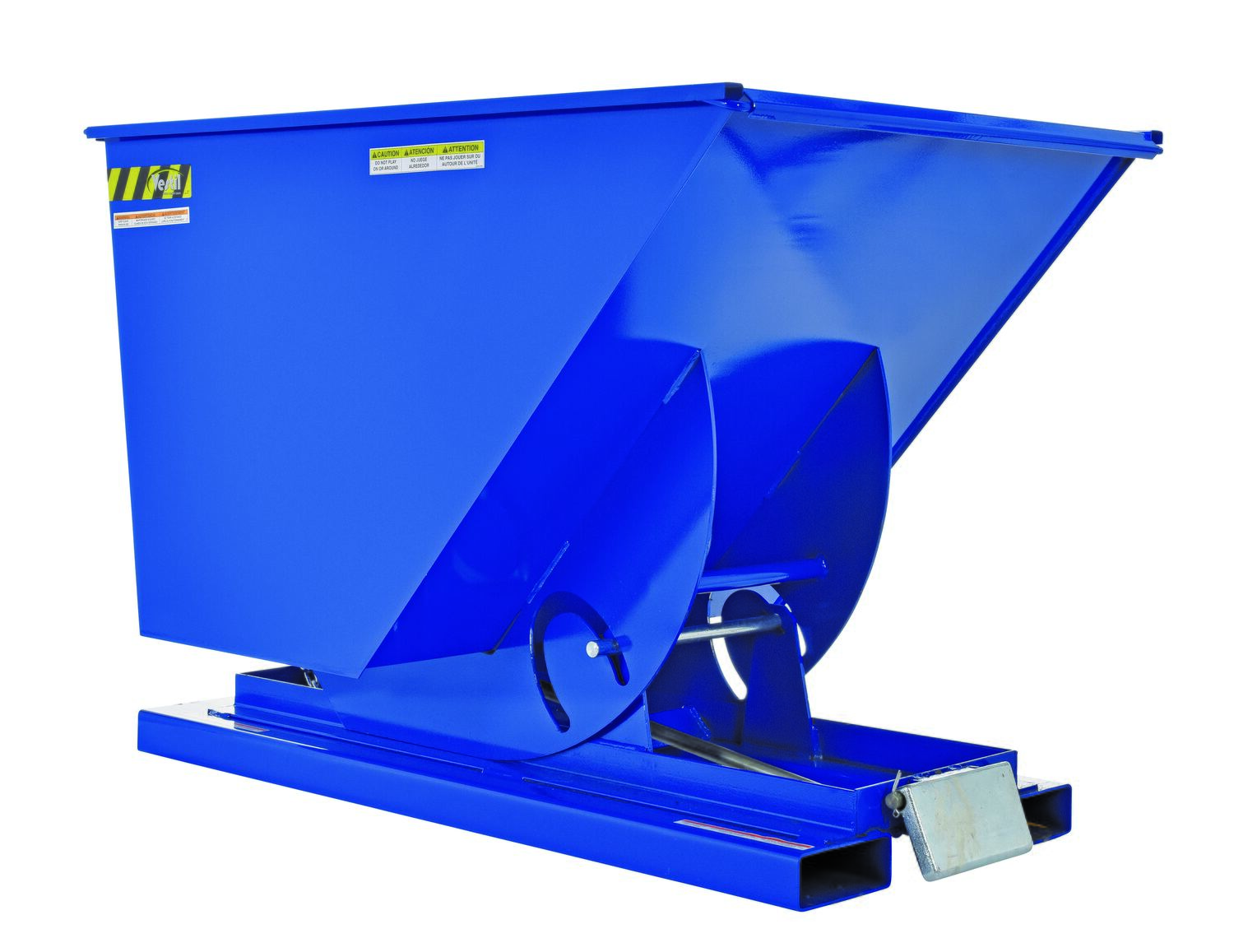 Vestil Steel Light Duty Self Dumping Hopper - 1 Cubic Yard 2000 lb - Blue