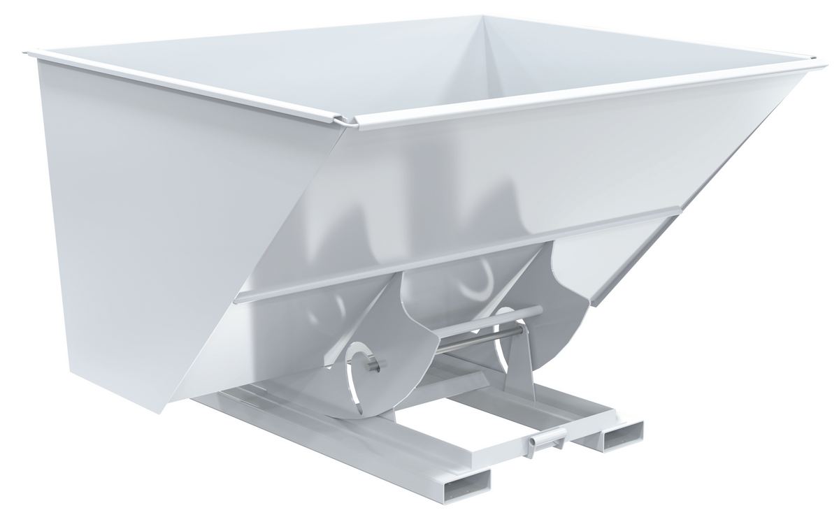 Vestil Steel Light Duty No Bump and Dump Hopper - 3 Cubic Yard 2000 lb - White