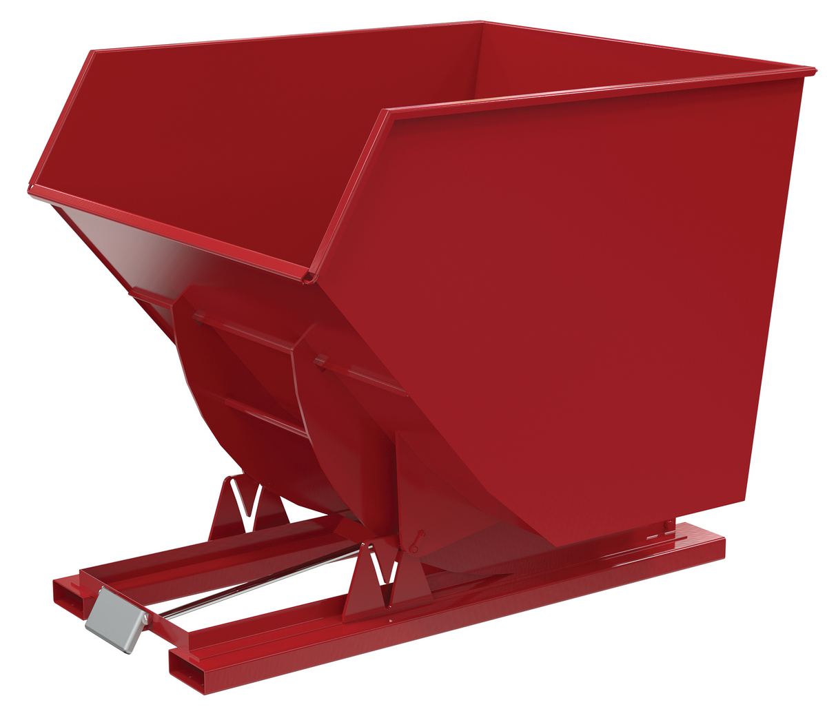 Vestil Steel Heavy Duty Self Dumping Hopper - 3-1/2 Cubic Yard 6000 lb - Red