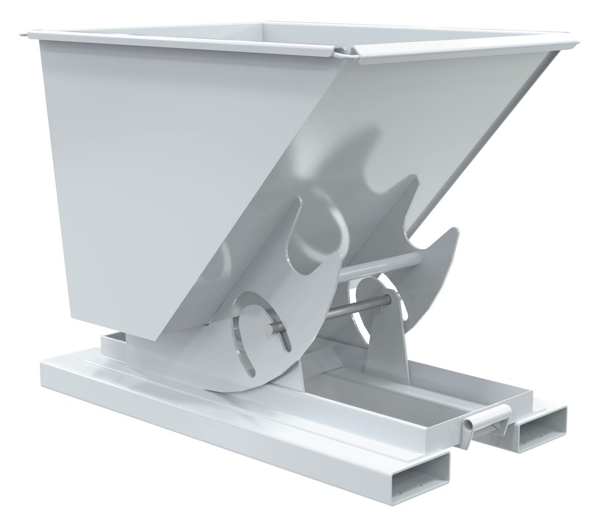 Vestil Steel Light Duty No Bump and Dump Hopper - 1/2 Cubic Yard 2000 lb - White