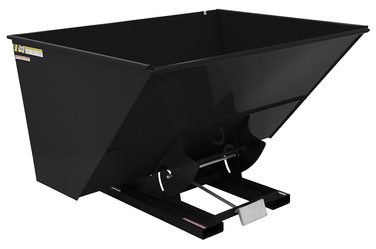 Vestil Steel Light Duty Self Dumping Hopper - 3 Cubic Yard 2000 lb - Semi Gloss Black
