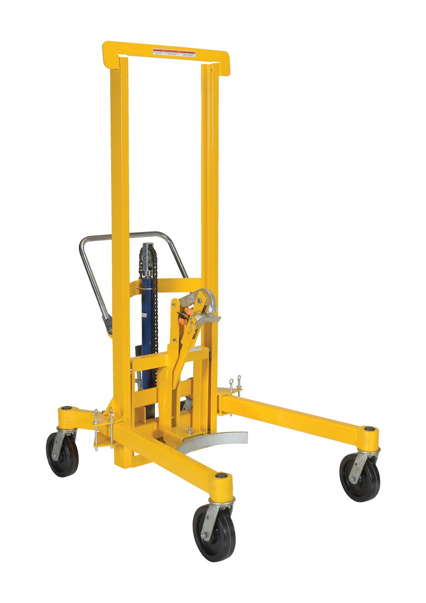 Vestil Steel Economical Foot Pump Drum Transporter - 55 Gallon 800 lb - Yellow