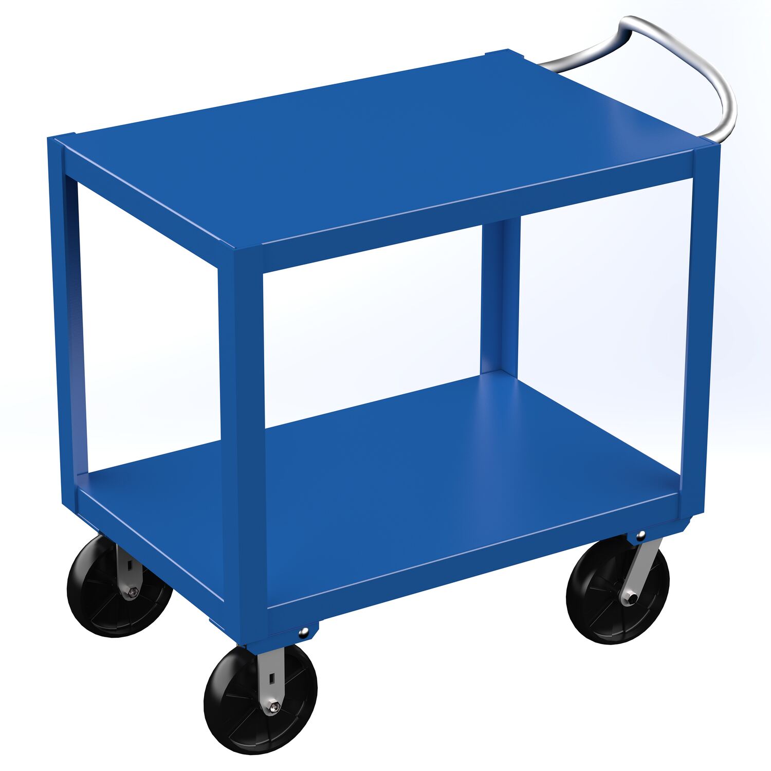 Vestil Steel - 24 In. x 36 In. Platform Heavy Duty Ergo Handle Cart with GFN Casters 4000 lb - Blue