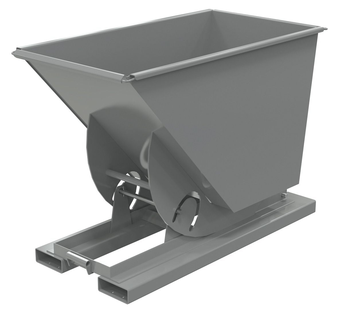 Vestil Steel Medium Duty No Bump and Dump Hopper - 3/4 Cubic Yard 4000 lb - Battleship Gray