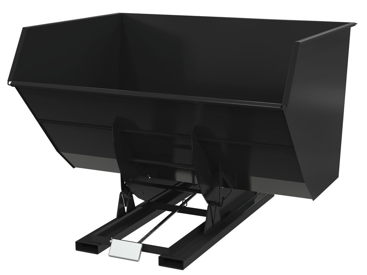 Vestil Steel Heavy Duty Self Dumping Hopper - 5 Cubic Yard 6000 lb - Semi Gloss Black