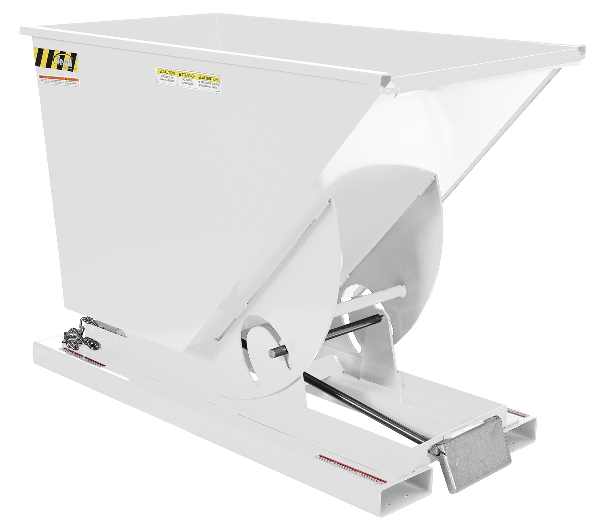 Vestil Steel Light Duty Self Dumping Hopper - 3/4 Cubic Yard 2000 lb - White