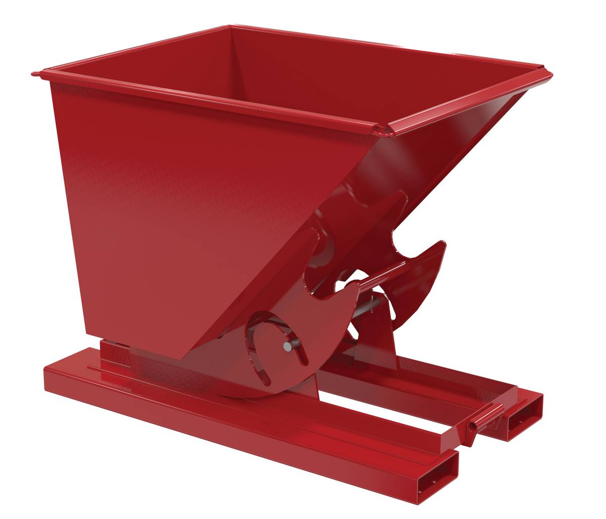 Vestil Steel Heavy Duty No Bump and Dump Hopper - 1/2 Cubic Yard 6000 lb - Soda Red