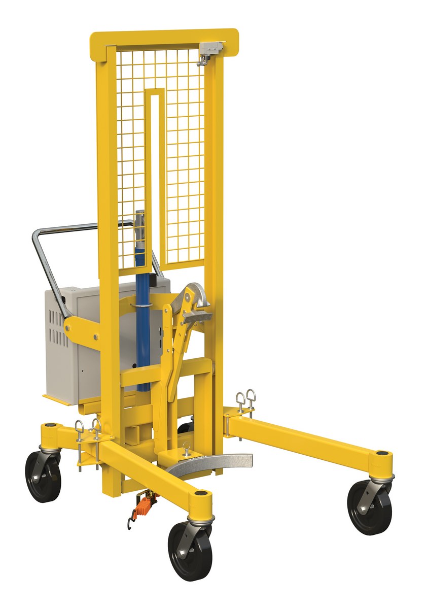 Vestil Steel Economical DC Drum Transporter - 55 Gallon 800 lb - Yellow