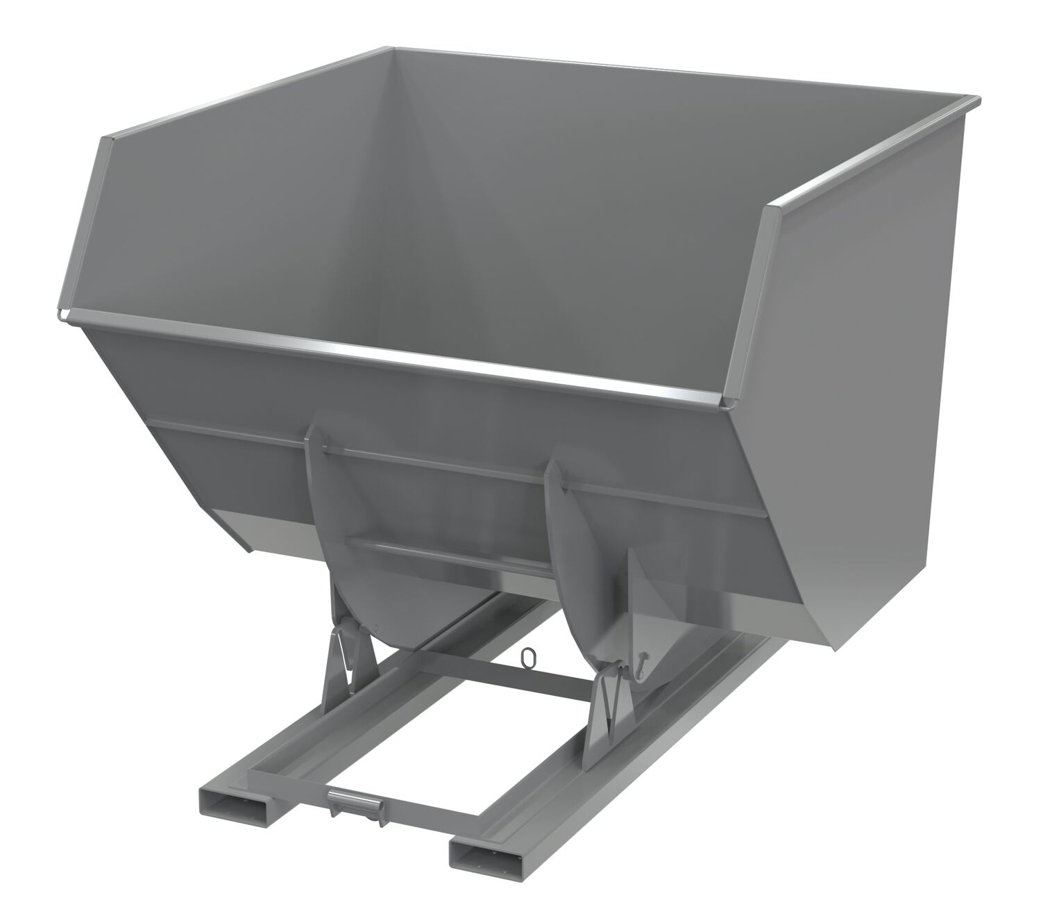 Vestil Steel Heavy Duty No Bump and Dump Hopper - 4 Cubic Yard 6000 lb - Battleship Gray