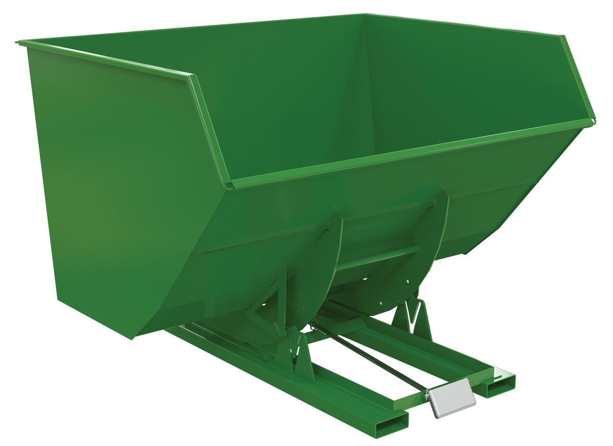 Vestil Steel Heavy Duty Self Dumping Hopper - 5 Cubic Yard 6000 lb - Green