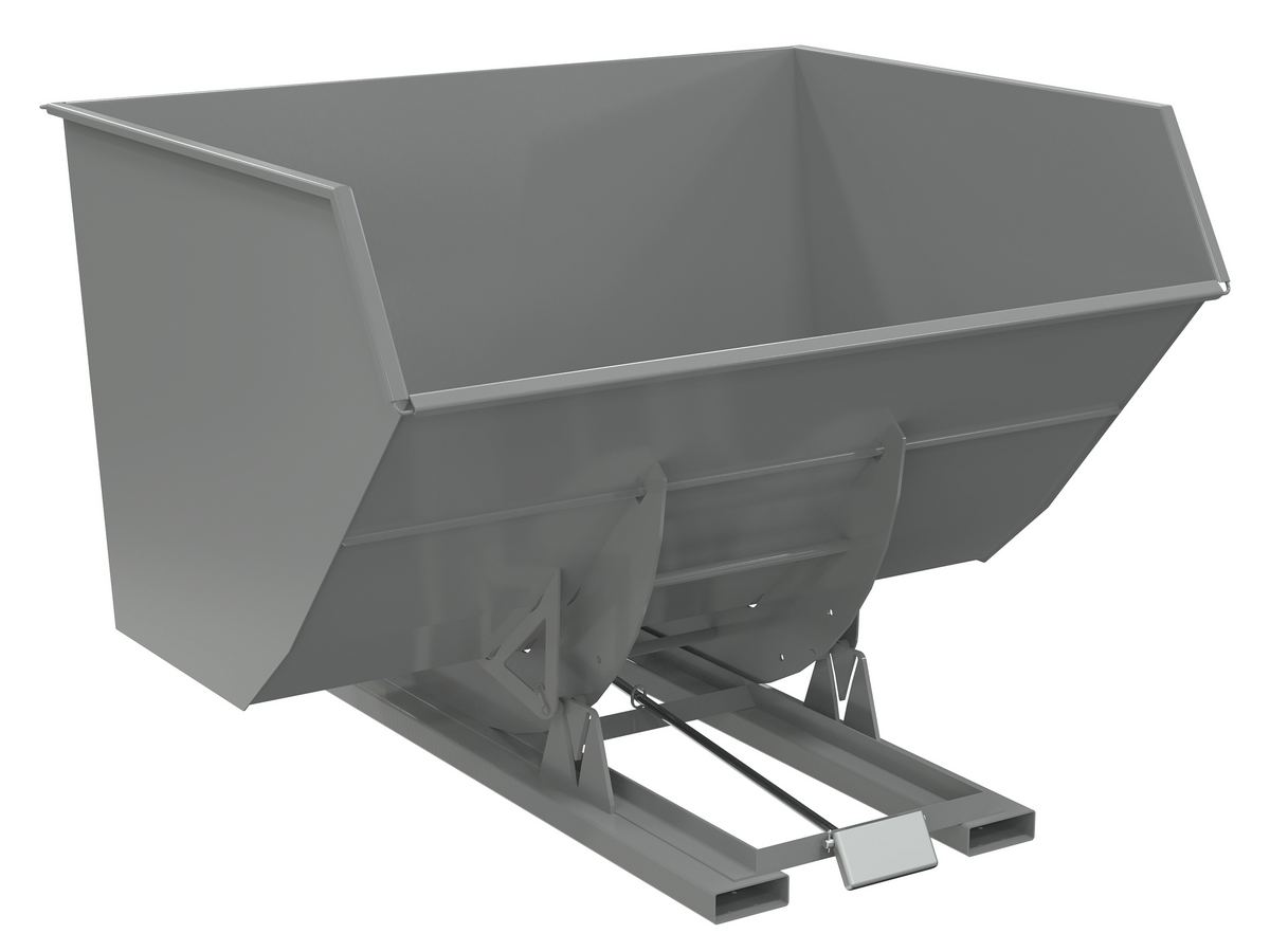 Vestil Steel Heavy Duty Self Dumping Hopper - 5 Cubic Yard 6000 lb - Battleship Gray