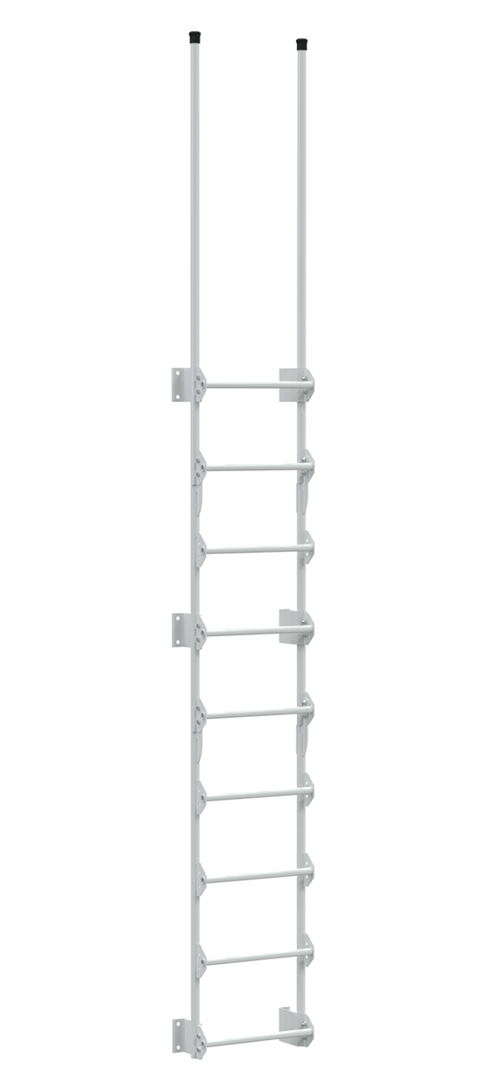 Vestil Steel Walk Through Dock Ladder - 9 Step 300 lb - White