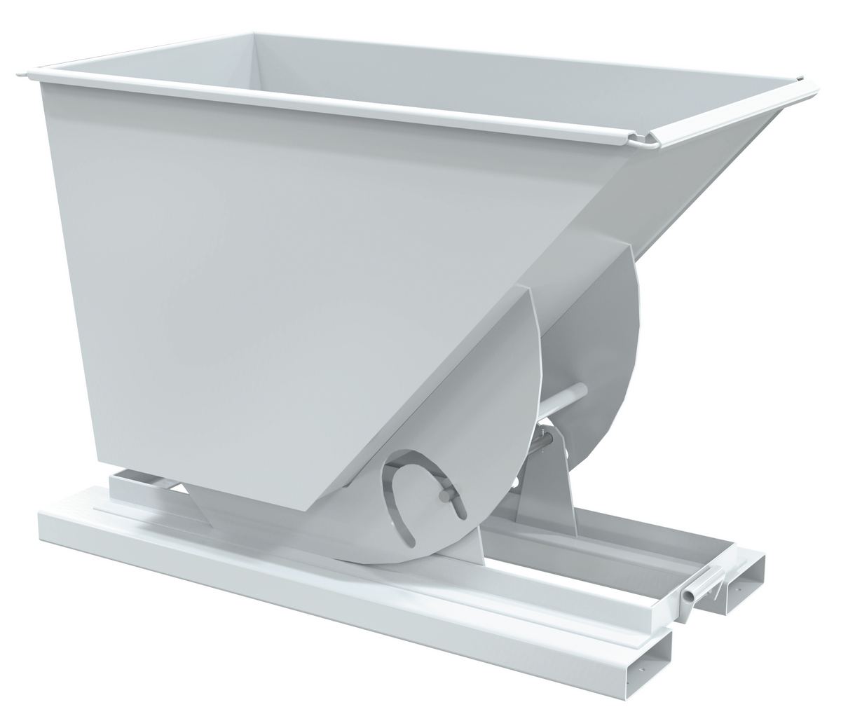 Vestil Steel Heavy Duty No Bump and Dump Hopper - 3/4 Cubic Yard 6000 lb - White