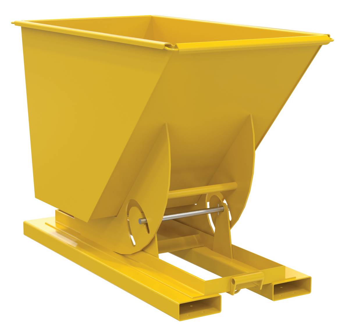 Vestil Steel Heavy Duty No Bump and Dump Hopper - 3/4 Cubic Yard 6000 lb - Yellow