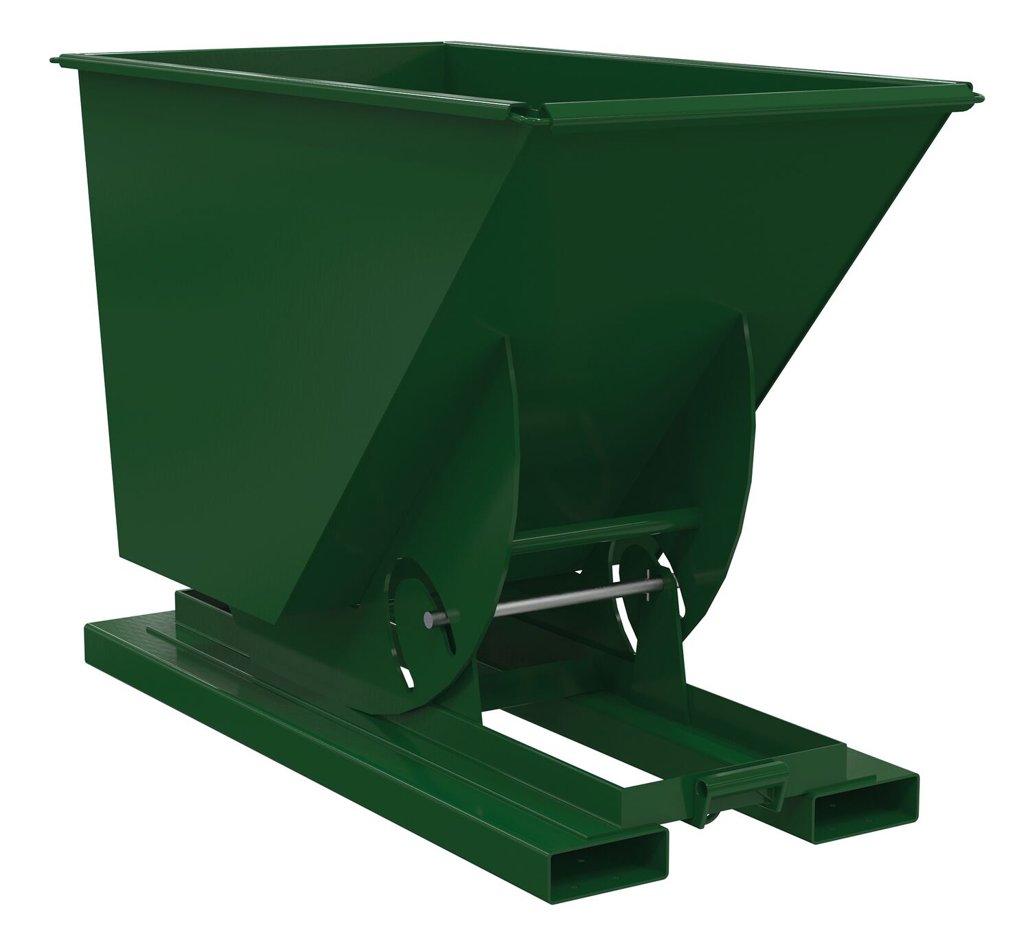 Vestil Steel Light Duty No Bump and Dump Hopper - 3/4 Cubic Yard 2000 lb - Hunter Green