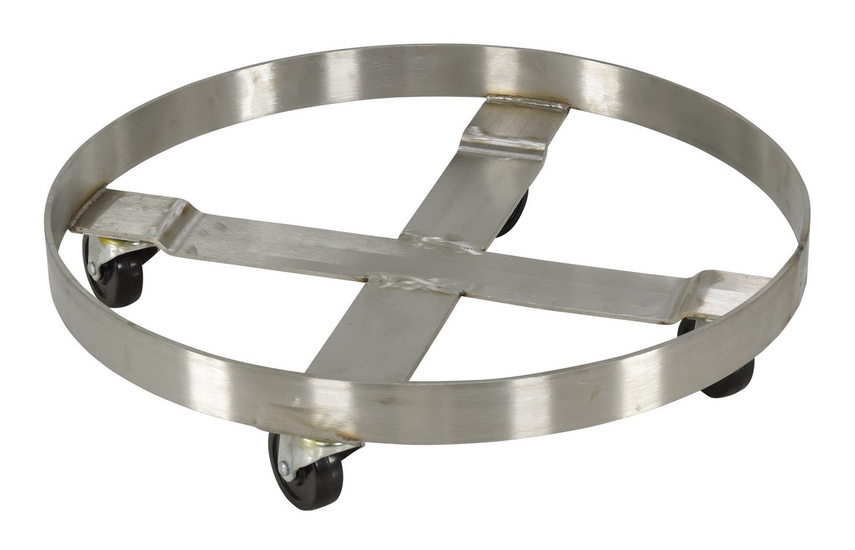 Vestil Stainless Steel Mobile Drum Dolly - 24 In. x 24 In. x 6 In. 800 lb - Silver