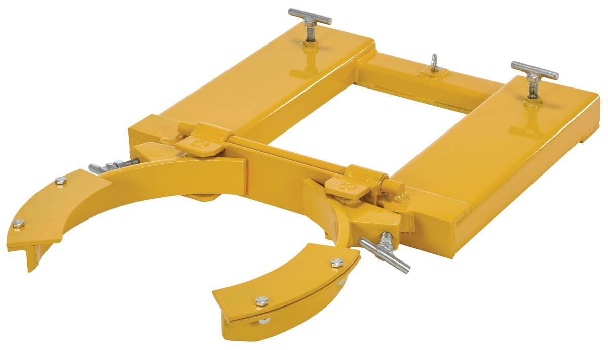 Vestil Steel Adjustable Single Drum Gripper - 24 In. x 28 In. x 8 In. 1500 lb - Yellow