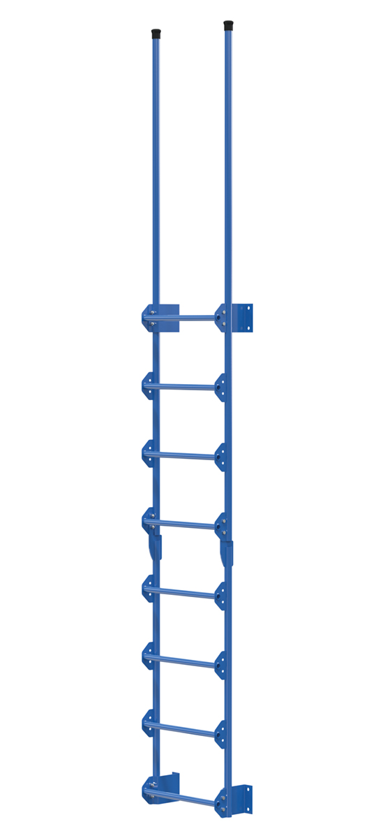 Vestil Steel Walk Through Dock Ladder - 8 Step 300 lb - Blue