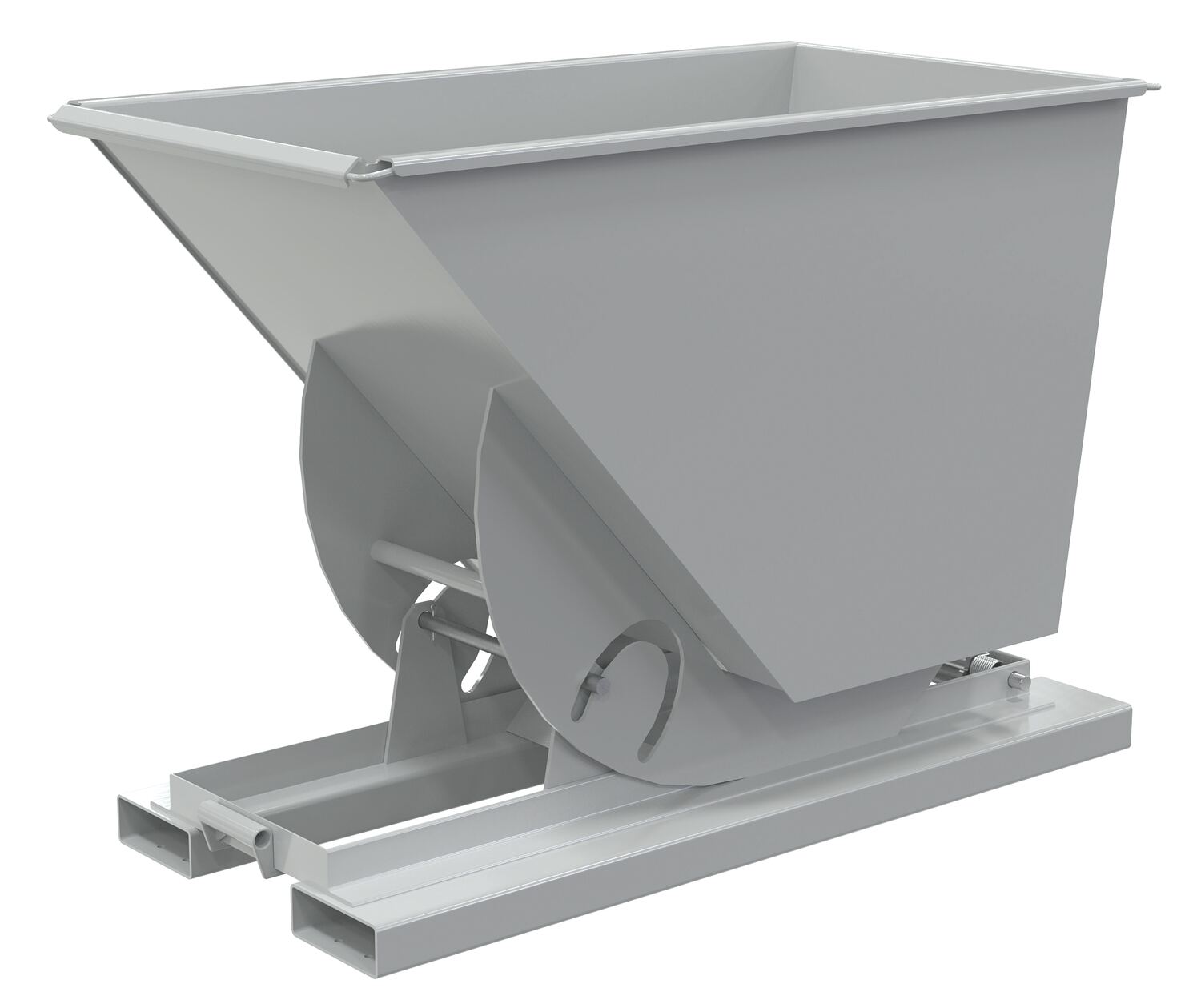 Vestil Steel Light Duty No Bump and Dump Hopper - 3/4 Cubic Yard 2000 lb - Machine Gray