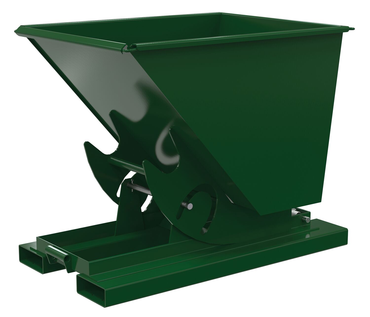Vestil Steel Light Duty No Bump and Dump Hopper - 1/2 Cubic Yard 2000 lb - Hunter Green