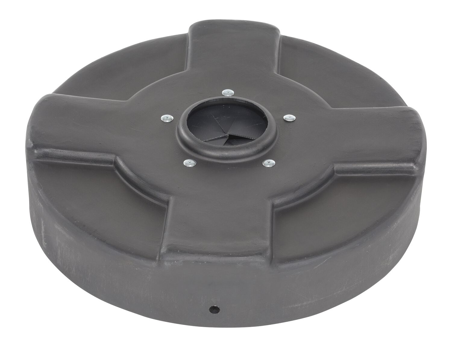 Vestil Low-Density Polyethylene Drum Recycling Lid with Flaps - 30 Gallon - Black