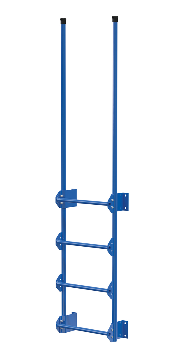 Vestil Steel Walk Through Dock Ladder - 4 Step 300 lb - Blue